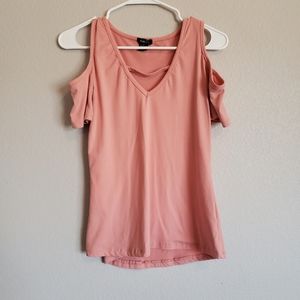 3/$21 - Coral Cold Shoulder Top (Donated)